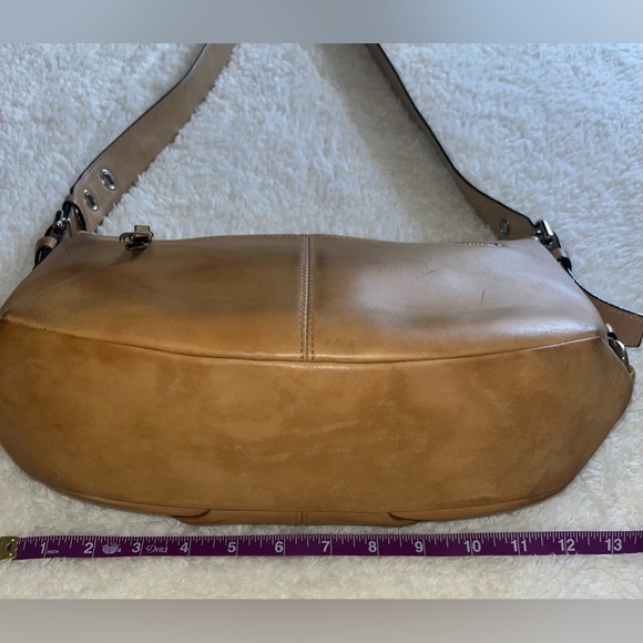 Coach Shoulder Bag Legacy Leather Flap Style F15170 Tan Convertible Cross Body - Picture 4 of 11